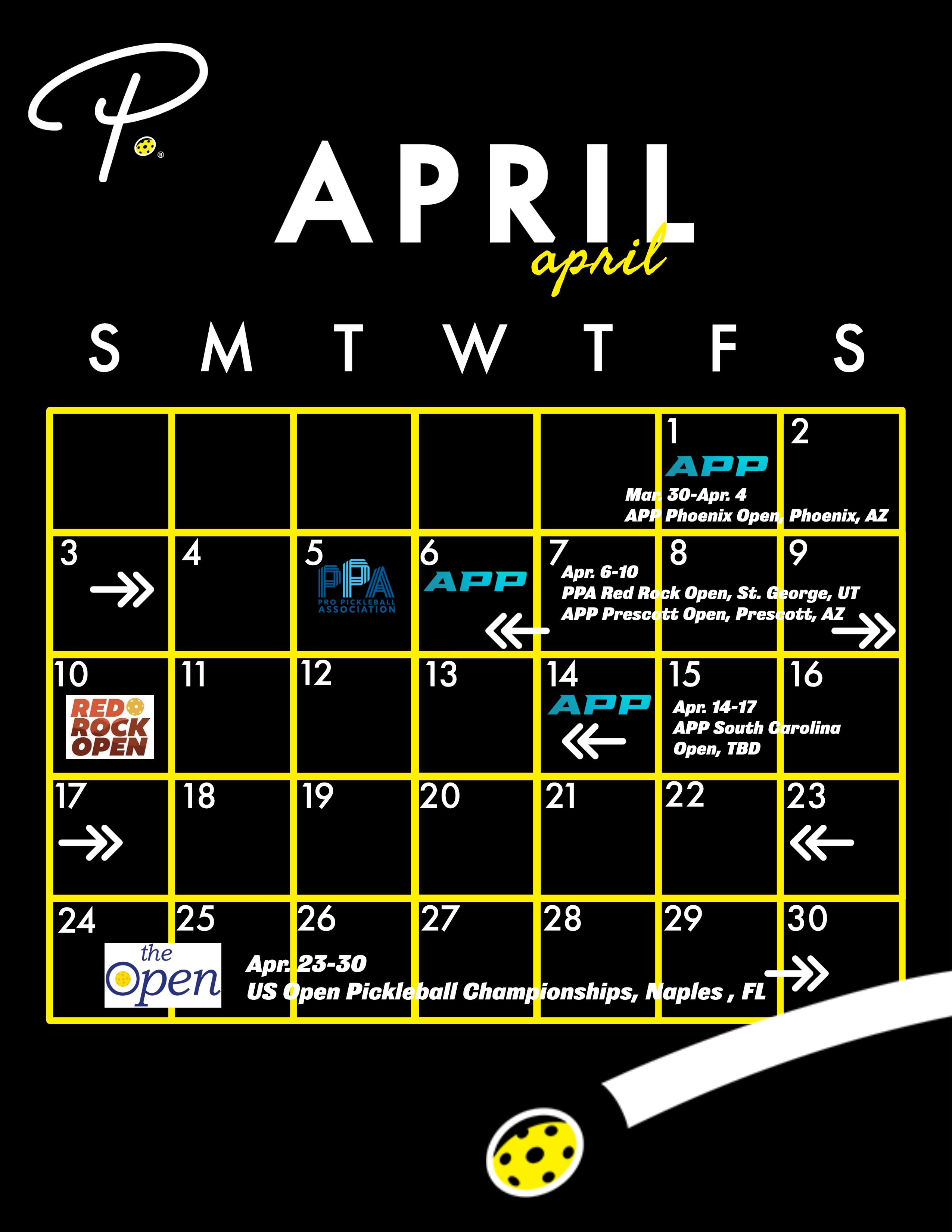 2022 Pickleball Tournament Calendar - April | Pickler Pickleball