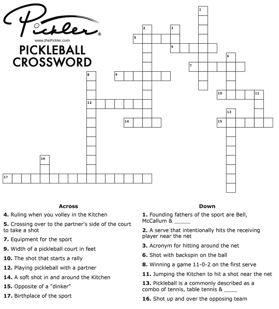 Challenge Your Mental Muscle with Pickler’s Pickleball Crossword | Pickler Pickleball