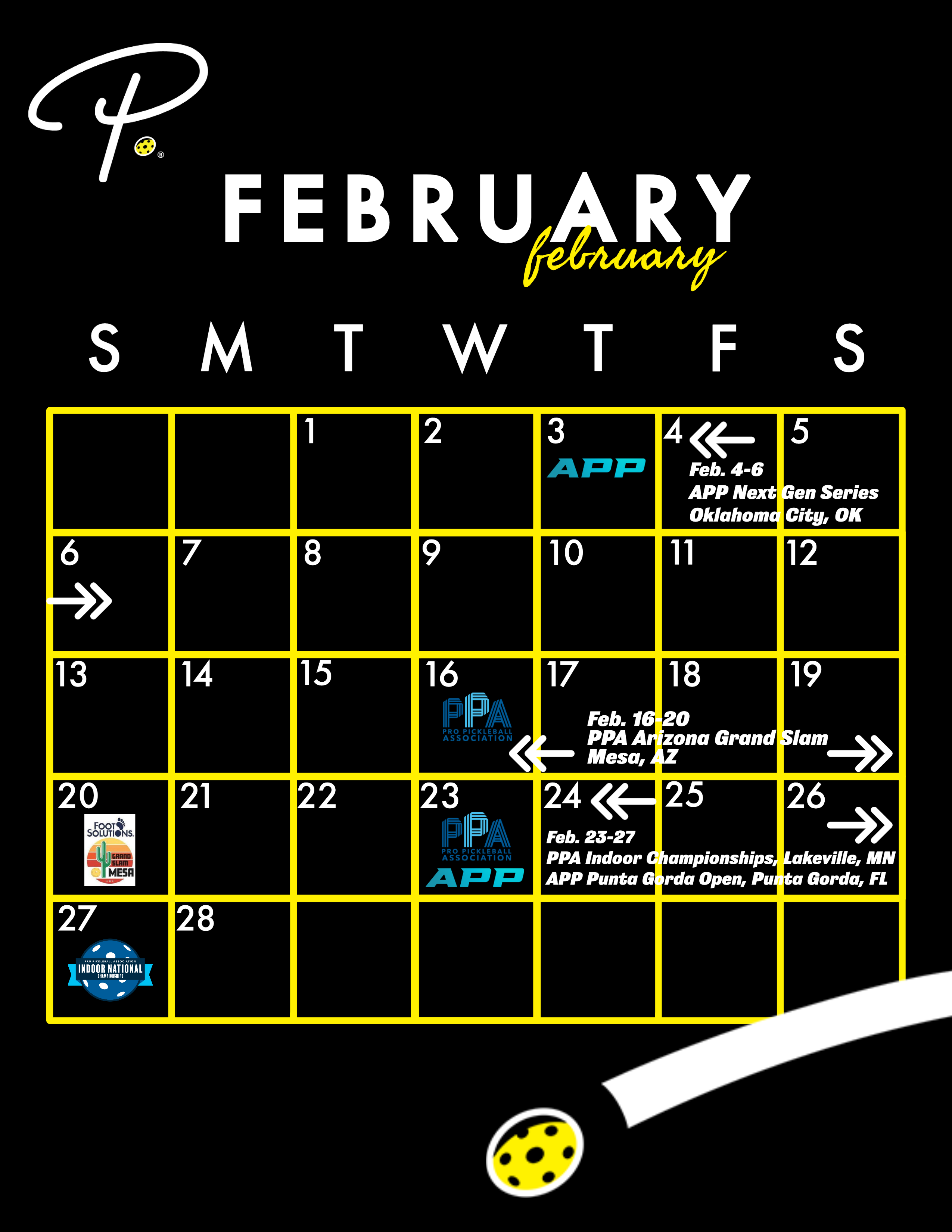 2022 Pickleball Tournament Calendar - February | Pickler Pickleball