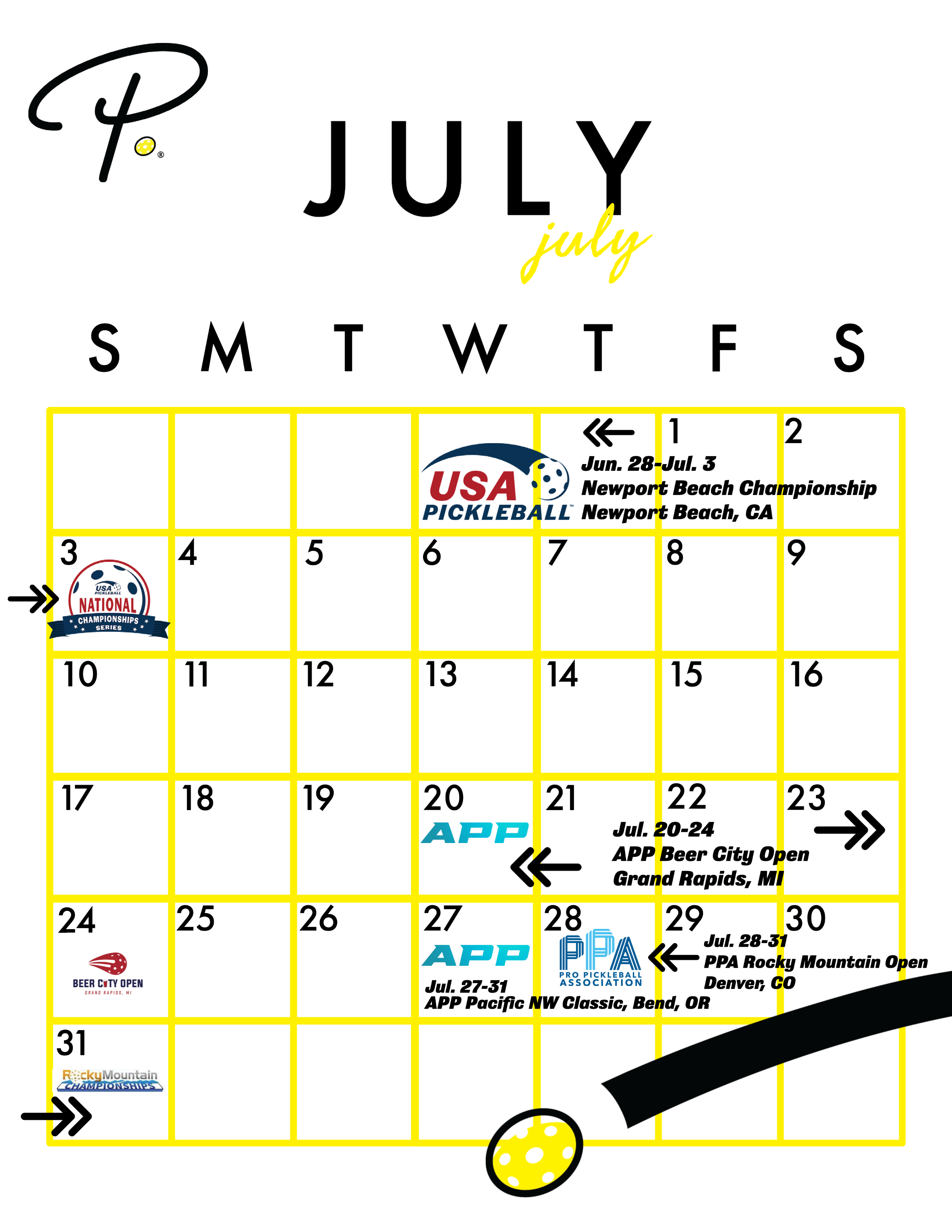  2022 Pickleball Tournament Calendar - July | Pickler Pickleball