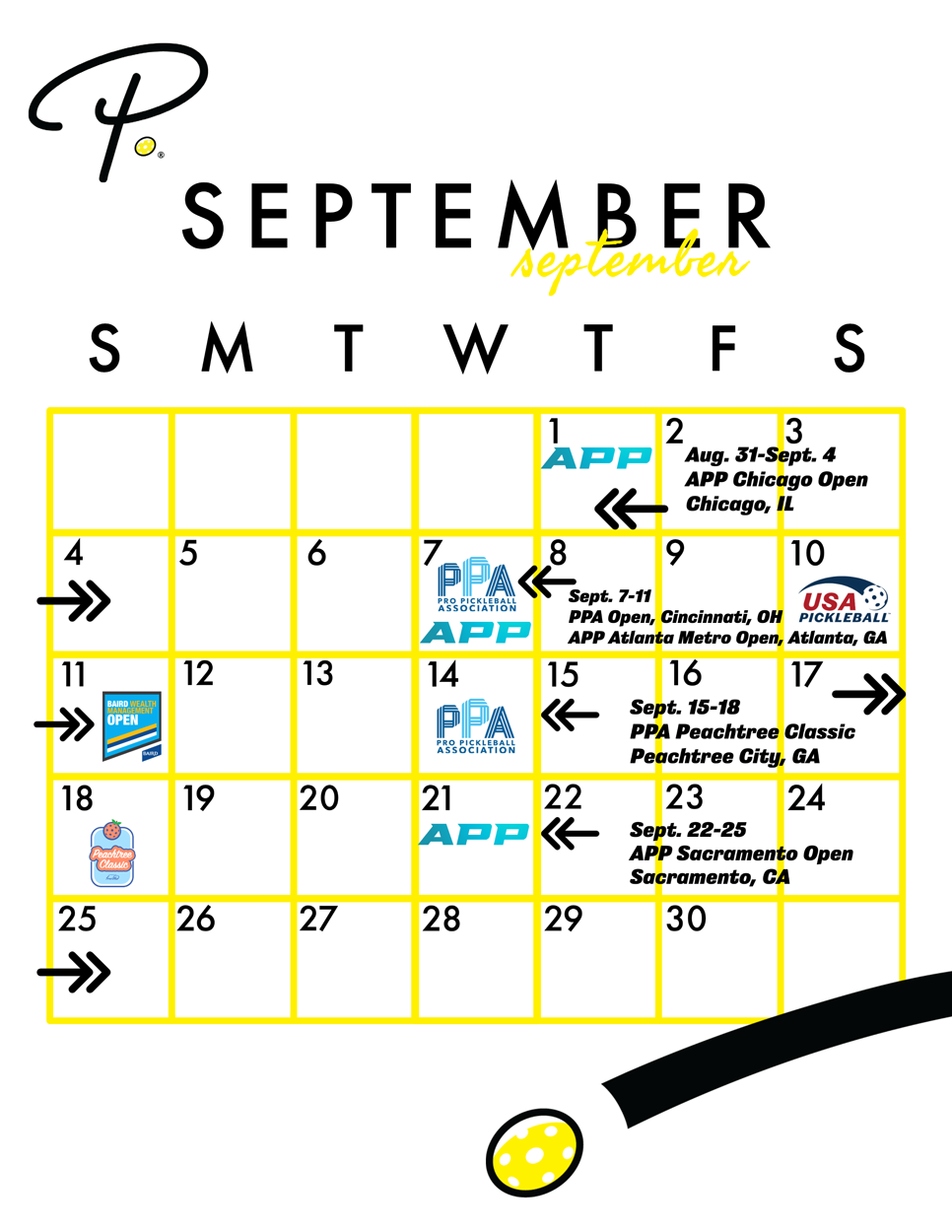 2022 Pickleball Tournament Calendar - September | Pickler Pickleball